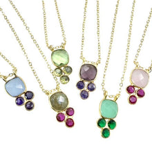 Load image into Gallery viewer, Genuine Gemstone Dainty Cluster Gold Necklaces - Indie Indie Bang! Bang!