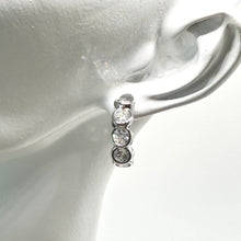 Load image into Gallery viewer, Crystal Bezel Huggie Hoop Earrings 