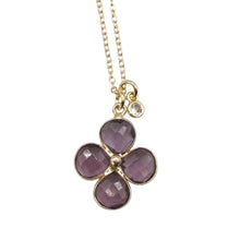 Load image into Gallery viewer, Gemstone Clover Flower Necklace