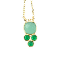 Load image into Gallery viewer, Genuine Gemstone Dainty Cluster Gold Necklaces - Indie Indie Bang! Bang!
