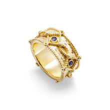 Load image into Gallery viewer, Victoria Ring Band - Gold/Blue Labradorite | Capucine De Wulf