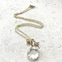 Load image into Gallery viewer, Crystal with Star and CZ Ball Charm Necklace