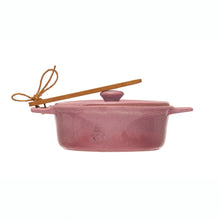 Load image into Gallery viewer, Stoneware Brie Baker with Bamboo Spreader  - Pink - Indie Indie Bang! Bang!
