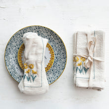 Load image into Gallery viewer, Cotton Napkins w/ Hand-Embroidery, Flowers &amp; French Knots - Indie Indie Bang! Bang!