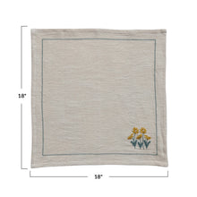 Load image into Gallery viewer, Cotton Napkins w/ Hand-Embroidery, Flowers &amp; French Knots - Indie Indie Bang! Bang!