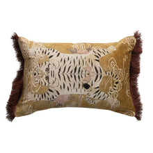 Load image into Gallery viewer, Tibetan Tiger &amp; Fringe Lumbar Pillow - Indie Indie Bang! Bang!