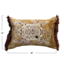 Load image into Gallery viewer, Tibetan Tiger &amp; Fringe Lumbar Pillow - Indie Indie Bang! Bang!