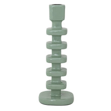 Load image into Gallery viewer, Enameled Aluminum Taper Holder, Eucalyptus Color - Indie Indie Bang! Bang!