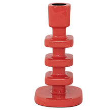 Load image into Gallery viewer, Enameled Aluminum Taper Holder, Coral Color - Indie Indie Bang! Bang!