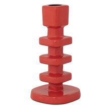 Load image into Gallery viewer, Enameled Aluminum Taper Holder, Coral Color - Indie Indie Bang! Bang!