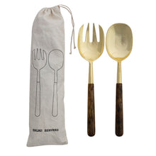 Load image into Gallery viewer, Stainless Steel Salad Servers with Marbled Resin Handles -  Set of 2 in Bag - Indie Indie Bang! Bang!