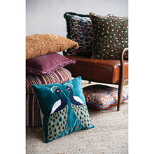 Load image into Gallery viewer, Velvet Pillow with Peacocks