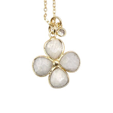 Load image into Gallery viewer, Gemstone Clover Flower Necklace