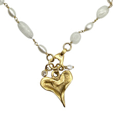 Load image into Gallery viewer, Hand casted charm necklace bee fleur de lis cross heart  - Indie Indie Bang! Bang!