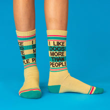 Load image into Gallery viewer, I Like Dogs More Than People Gym Crew Socks - Indie Indie Bang! Bang!