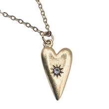 Load image into Gallery viewer, Celestial heart star necklace artisan made jewelry