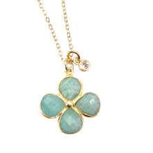Load image into Gallery viewer, Gemstone Clover Flower Necklace