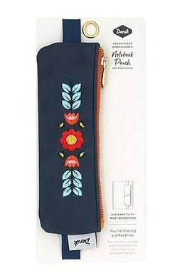 Evelynn Blue Embroidered Notebook Pouch - Indie Indie Bang! Bang!