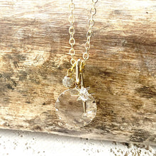 Load image into Gallery viewer, Crystal with Star and CZ Ball Charm Necklace