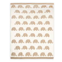 Load image into Gallery viewer, Elephant Trail - Organic Jacquard Knit Baby Blankets