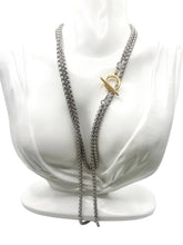 Load image into Gallery viewer, Wrap necklace two toned lariat mixed metals 