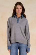 Load image into Gallery viewer, Miley Collared Denim Sweater | Elan