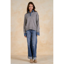 Load image into Gallery viewer, Miley Collared Denim Sweater | Elan