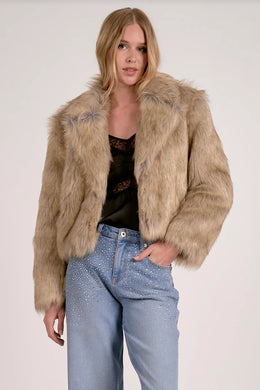 Cropped Faux Fur Jacket