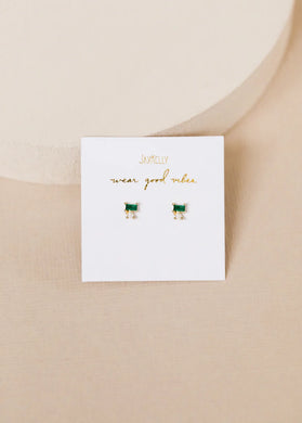 Emerald Double Stud Stack Earrings - Indie Indie Bang! Bang!