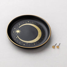 Load image into Gallery viewer, Jewelry Dish &amp; Stud Earring Set - Crescent/Black