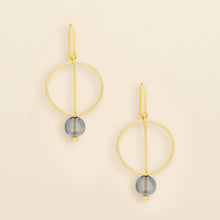 Load image into Gallery viewer, Refined Glass Drop Earrings - Smoke/Gold
