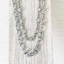 Load image into Gallery viewer, Equestrian linked chain layering crystal necklaces 