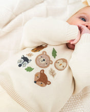 Load image into Gallery viewer, Woodland Animals Knit Baby Pullover (Organic Cotton)