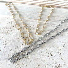 Load image into Gallery viewer, Equestrian linked chain layering crystal necklaces 