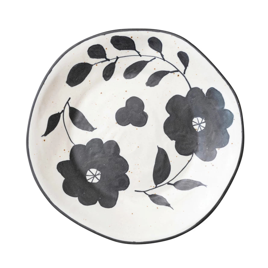 Hand-Painted Stoneware Floral Plates - Indie Indie Bang! Bang!