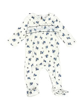 Load image into Gallery viewer, Floral Smocked Pointelle Knit Baby Footie (Organic Cotton) - Indie Indie Bang! Bang!