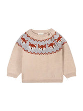 Load image into Gallery viewer, Fox Jacquard Fair Isle Sweater Knit Baby Pullover (Organic)
