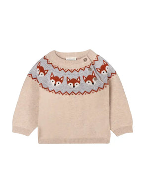Fox Jacquard Fair Isle Sweater Knit Baby Pullover (Organic)