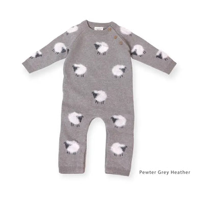 Furry Sheep Jacquard Sweater Knit Baby Jumpsuit (Organic) - Indie Indie Bang! Bang!
