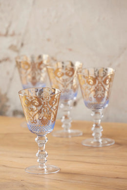 Golden Ikat Goblet Wine Glass - Indie Indie Bang! Bang!