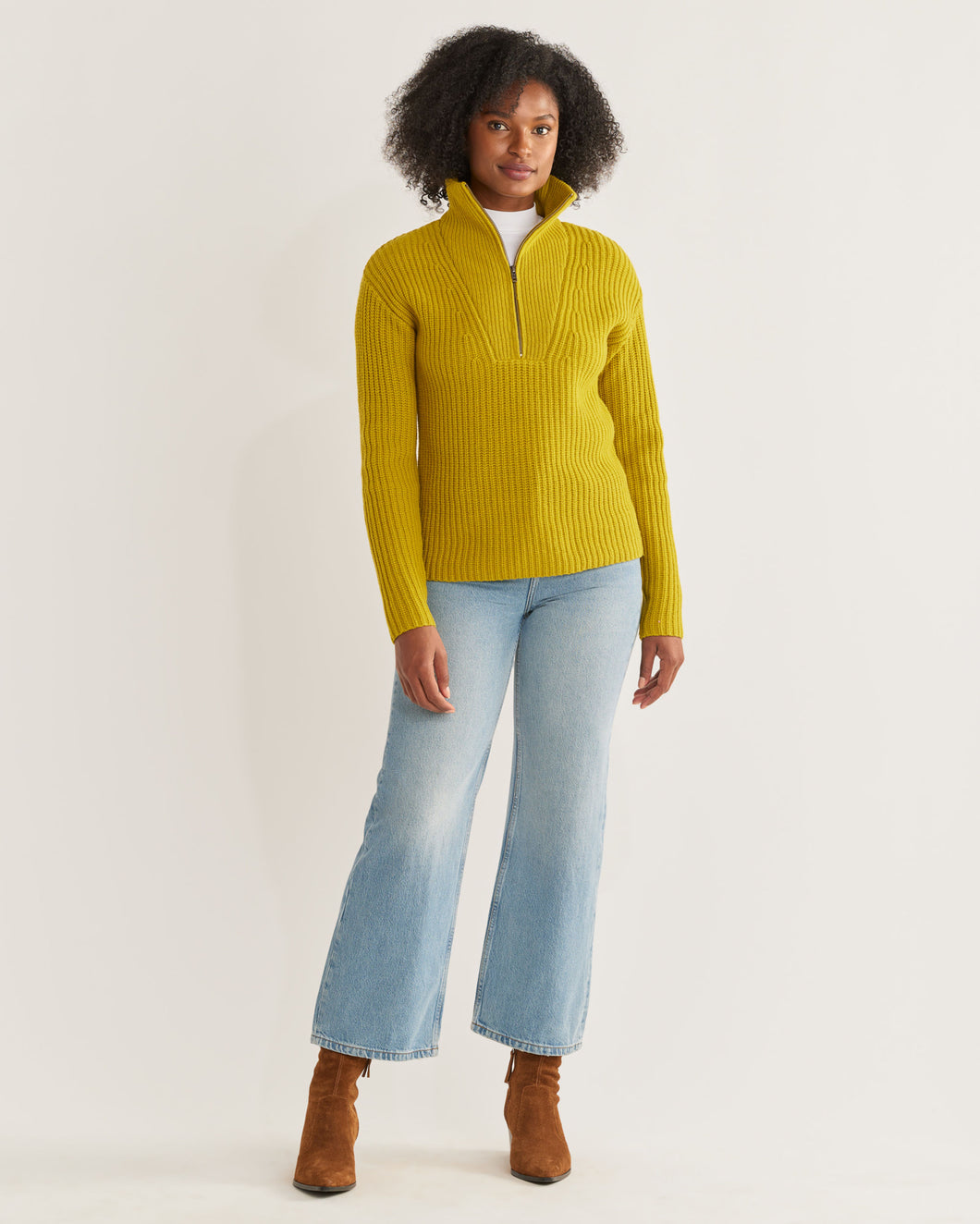 Half Zip Sweater Mustard - Indie Indie Bang! Bang!