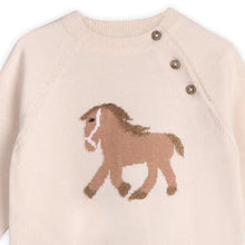 Load image into Gallery viewer, Horse Jacquard Sweater Knit Baby Pullover (Organic)
