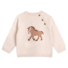 Load image into Gallery viewer, Horse Jacquard Sweater Knit Baby Pullover (Organic)