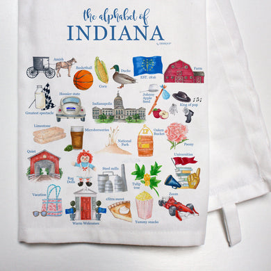 The Alphabet of Indiana Dish Towel - Indie Indie Bang! Bang!