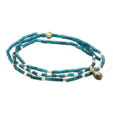 Teardrop Stone Wrap in Teal Jade/Pyrite/Gold - Stone of Dreams - Indie Indie Bang! Bang!