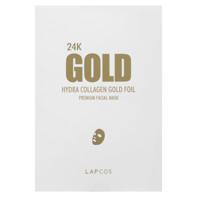 24K Gold Foil Premium Collagen Face Mask 5 Pack