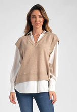 Load image into Gallery viewer, Taupe Sweater Vest Shirt - Indie Indie Bang! Bang!
