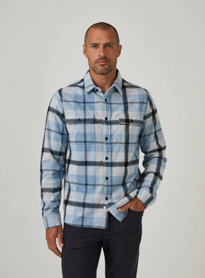 7 Diamonds | Generation 4-Way Stretch Long Sleeve Shirt Light Blue Plaid - Indie Indie Bang! Bang!