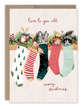 Load image into Gallery viewer, Animals In Stockings Christmas Holiday Card