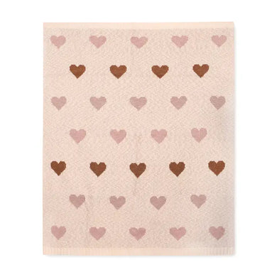 Loving Hearts - Organic Jacquard Sweater Knit Baby Blanket - Indie Indie Bang! Bang!